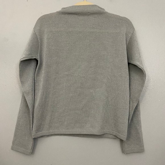 Natan Knitwear Metallic Gray Merino Wool Sweater - Picture 2 of 5